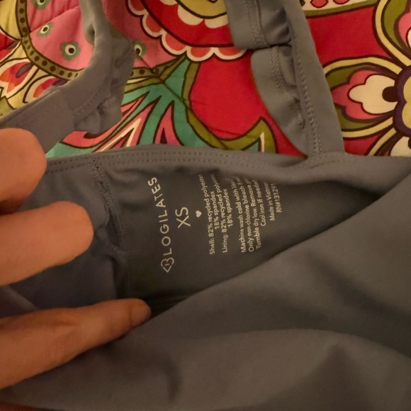 Blogilates Romantic Ruffle Tank Top - Steel Blue - Picture 5 of 5